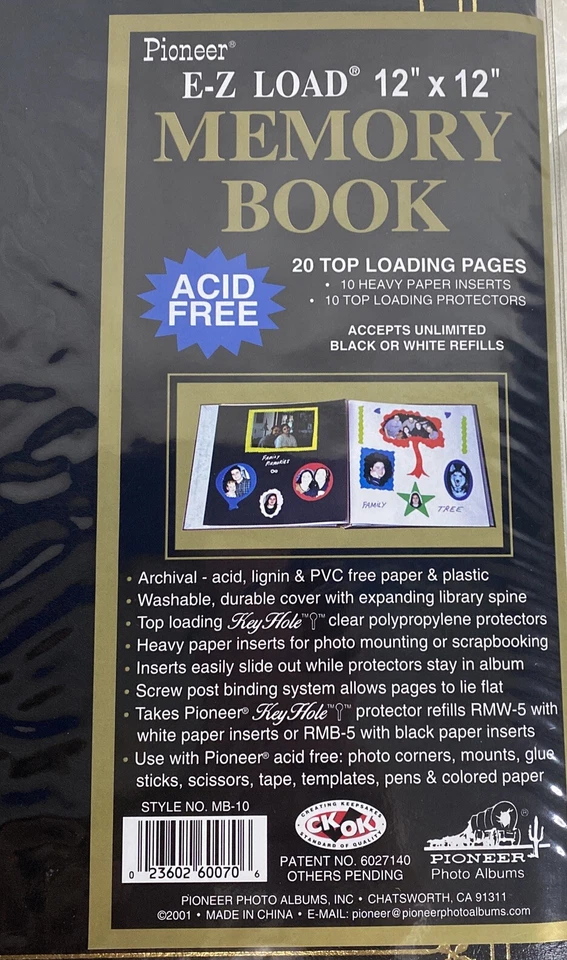 Pioneer Black Scrapbook Album 12”x 12” Top Load Pages Family Photo Memories New - Image 3 of 4