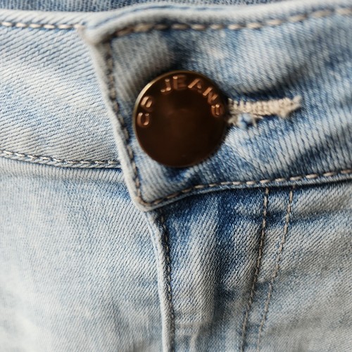 CP Jean Shorts Blue Frayed with Lace Size 3 - Picture 3 of 6