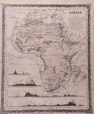 Dated 1858 Physical Map ~ AFRICA by Colton (12x15)-#04