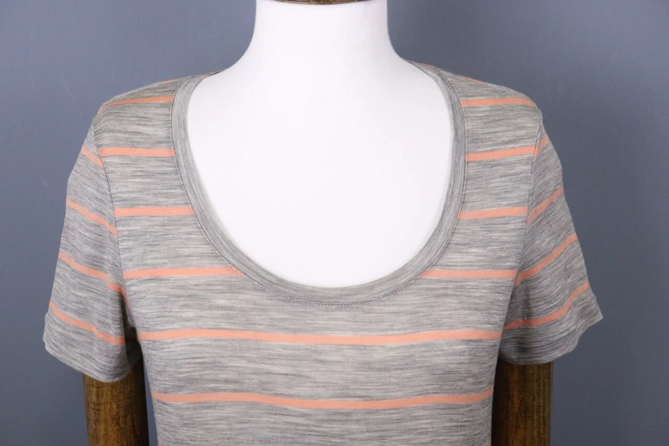 Camiseta térmica Icebreaker gris a rayas de lana merino manga corta talla XS Foto 4 de 4