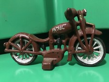 Vintage Cast Iron Patrol Motorcycle No Rider