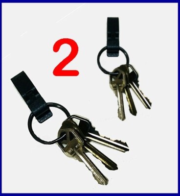 Belt loop Stainless Steel Key Ring Belt Keeper 1-3/4'' BLACK Over (2) .. QUALITY!