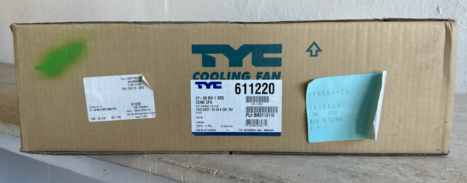 Ventilador condensador aire acondicionado TYC 611220 para 1997 1998 BMW Serie 5 528i 97 98 540i Foto 3 de 3