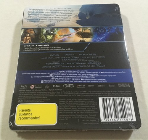 Star Wars VI: El Retorno del Jedi 4K (1983) - Steelbook limitado Blu-Ray DVD | Nuevo - Imagen 2 de 3