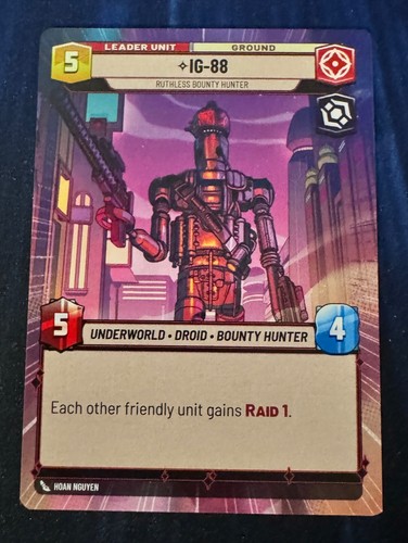 Star Wars Unlimited Spark of Rebellion IG-88 Droid HYPERSPACE Leader Card - Picture 2 of 2