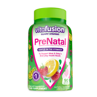Vitafusion Prenatal Folic Acid Multivitamin Raspberry & Lemonade Flavor 90ct