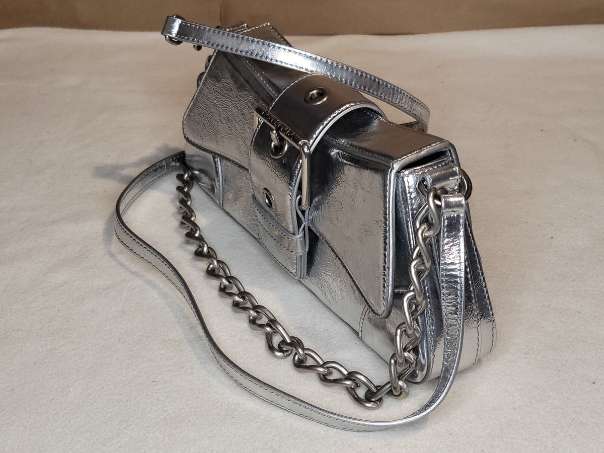 Balenciaga Small Lindsay Mirror Silver Leather Shoulder Bag