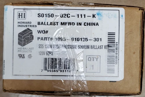 NOS Howard Industries S55 150W HP Sodium Ballast Kit S0150-02C-111-K 120V
