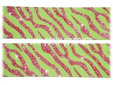 25 YARD ROLL SALE - 1.5 LIME REDLITTER ZEBRA GRINCH GRINCHY GROSGRAIN RIBBON