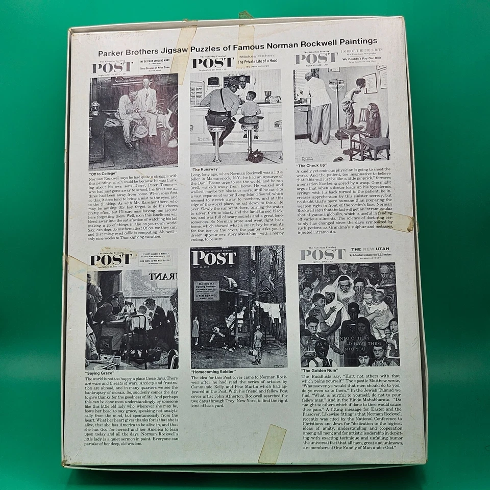 Saying Grace Saturday Evening Post Norman Rockwell 500 Piece Puzzle Complete VTG - Image 2 of 4