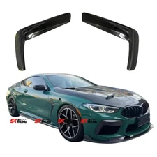 Real Carbon Fiber Front Bumper Lip Upper Splitter Canards For BMW M8 F91 F92 F93