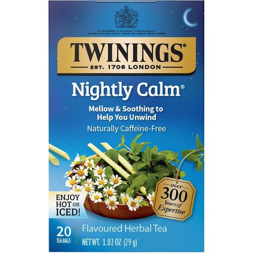 Twinings Nightly Calm Herbal Tea - 20 tea bags (Pack of 4) - Picture 1 of 5