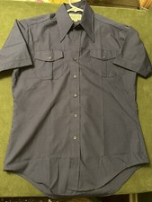 Vintage Kmart M 15 1/2 Permanent Press SHORT SLEEVE Shirt Mens Navy