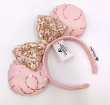 Disney Parks Fantasy Pink Bow Sequins Edition Minnie Ears Headband NWT