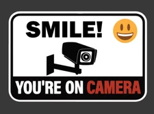 Smile You're On Camera Decal Car Truck SUV Laptop Home Theft Deterrent