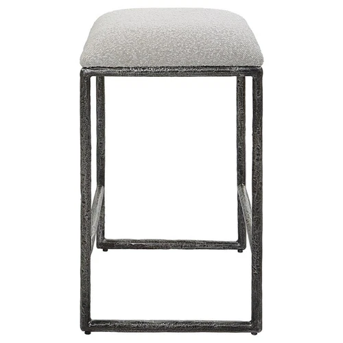 Uttermost Brisbane 26" Contemporary Cast Iron Counter Stool in Charcoal - Picture 5 of 8