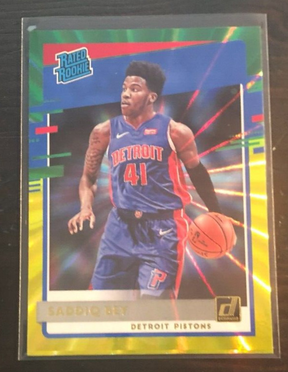 2020-21 Panini Donruss SADDIQ BEY Green Yellow Lazer Rated Rookie RC #210