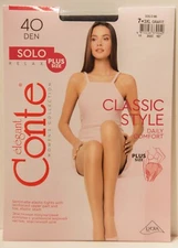 Conte Solo Relax 40 Denier Pantyhose size 7 XXL Grafit