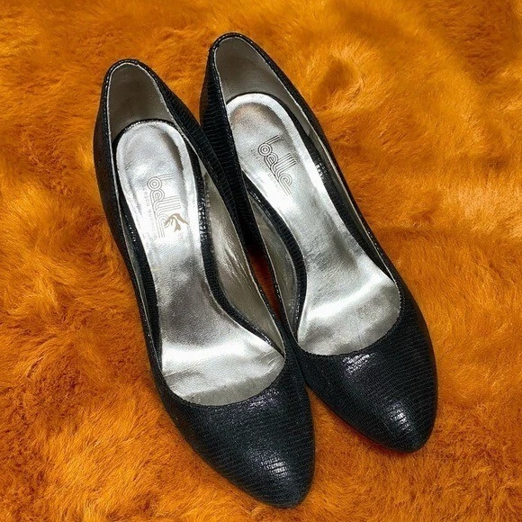 belle sigerson Morrison 黑色动物印花楔形 7.5 码 — 第 2/4 张图片