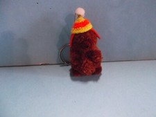 Unique Collectible Key Chain 3"in Plush Fluffy Brown Bears w/no Eyes