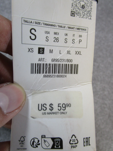Zara Vest Womens Small Balck Yellow Open Front New - Picture 5 of 10