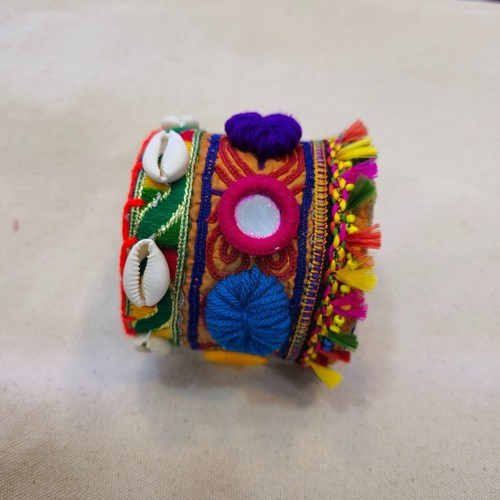 Afghanistan Fabric Handcrafted Colorful Summery Bangle Wristband - Picture 8 of 8