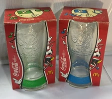 2 Coca-Cola Glass UEFA EURO 2012 Poland Ukraine Green Blue Band McDonald’s MIP
