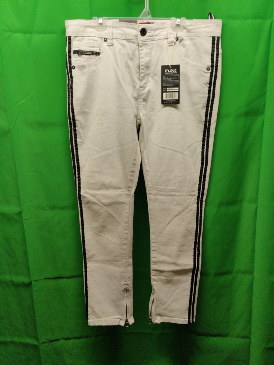 Black jeggings best sale with white stripe