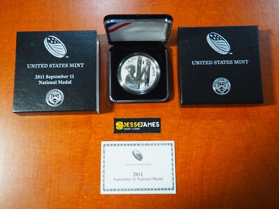 2011 W PROOF SILVER SEPTEMBER 11 NATIONAL MEDAL IN ORIGINAL GOVERNMENT PACKAGING