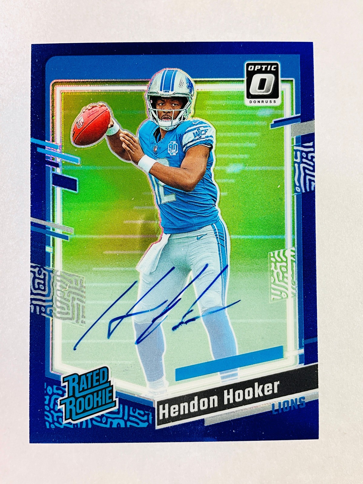 2023 Donruss Optic Hendon Hooker Rated Rookie RPS Auto RC Blue /99