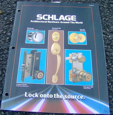 vintage 1970s SCHLAGE lock SALES BROCHURE locks catalog HARDWARE construction