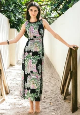 NWT Lilly Pulitzer Darlene Stretch Maxi Shift Dress in Onyx PB Toile, Size