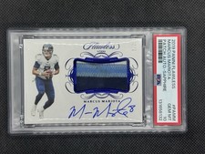 2019 Flawless Marcus Mariota Game Worn Auto /3 PSA 10 Dirty Patch Logo