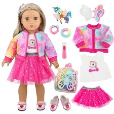 18 Inch American Doll Clothes and Accessories Makeup Set Outdoor Casual Plays...