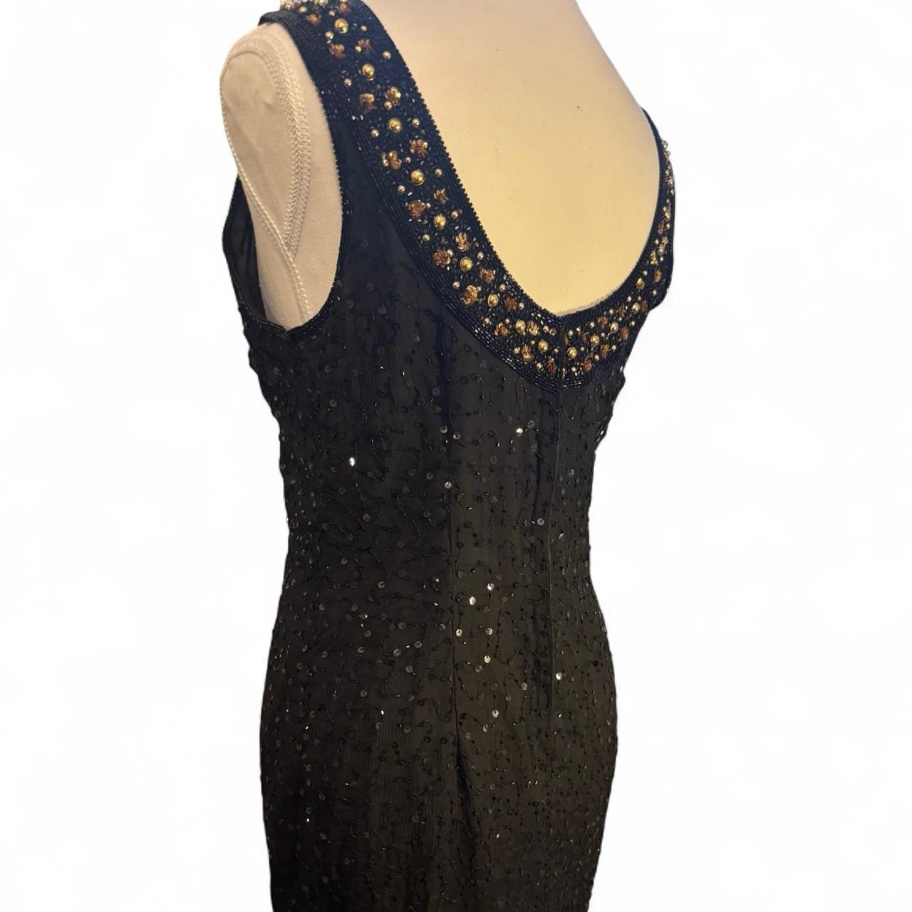 Vintage Women’s B2 & US By Mark & John Silk Beaded Midi Dress, Size M