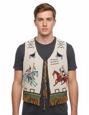 Mens Powwow Regalia Handmade Fully Beaded Ves...