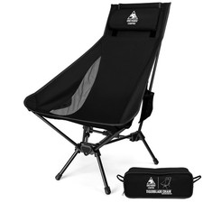 ONETIGRIS Tigerblade High Back Camping Chair with 23.6" x 18" x 39.4", Black 