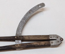 Long Wooden Vintage Compass Measuring Tool Carpenters Joinery Drawing Prop Wood