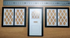 Not Hobbies Round Corner Dolls House 5x Double Windows & Door Lattice Set