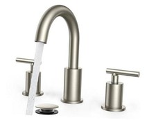 Brushed Nickel Bathroom Faucet 3 Hole Commercial Stainless Steel Modern