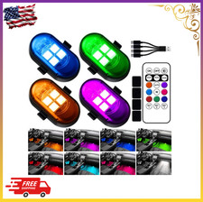 Upgraded Wireless LED Car Lights Rechargeable Interior 8 Colors w/ Remote