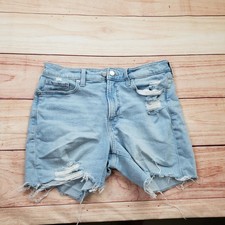 Old Navy Shorts Womens 12 Light Wash Distressed High Rise Denim Cutoff