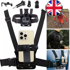 New Cell Phone Chest Mount Strap Adjustable Hands-Free For Filming Photos Skiing