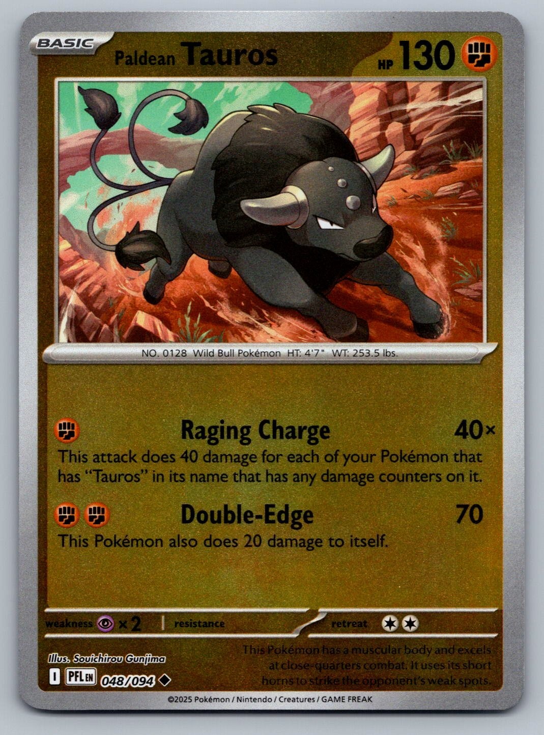 048/094 Paldean Tauros - Phantasmal Flames - Reverse Holo NM Pokemon