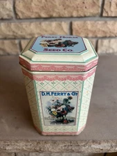 Vintage 1990s Ferry-Morse Seed Co. Tin Retro Graphics