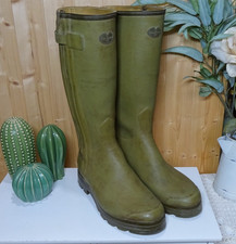Le Chameau Chasseur Cuir Leather Lined Size 12 / EU 47 Zip Wellies Calf 44cm