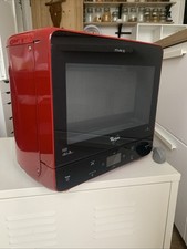 Red Retro Style Whirlpool Microwave With Steam Function