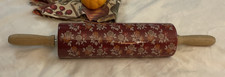 Pioneer Woman Rolling Pin Vintage Fall Flowers Burgundy Autumn Harvest Ceramics
