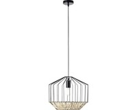 Pendelleuchte 1-Flammig HxØ 120X37 Cm Schwarz/Natur