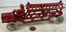 Antique Cast Iron Fire Truck Ladder truck 7 1/2  